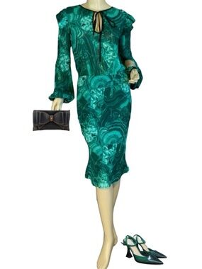 ROMANCE WAS BORN HALLMARK KEYHOLE CHIFFON DRESS IN GREEN (8)